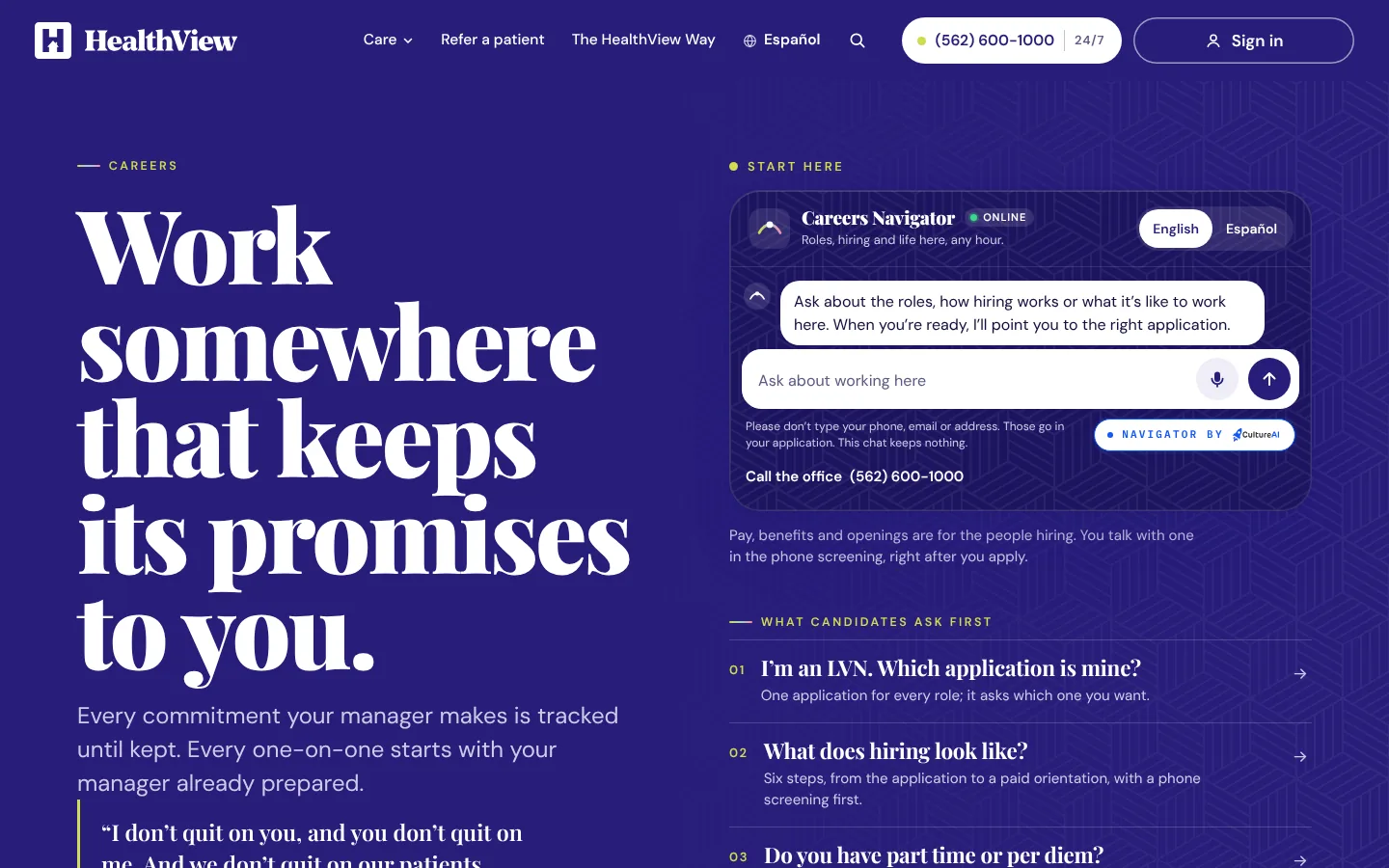 hvhh.ai Careers: Work somewhere that keeps its promises to you, with the Careers Navigator