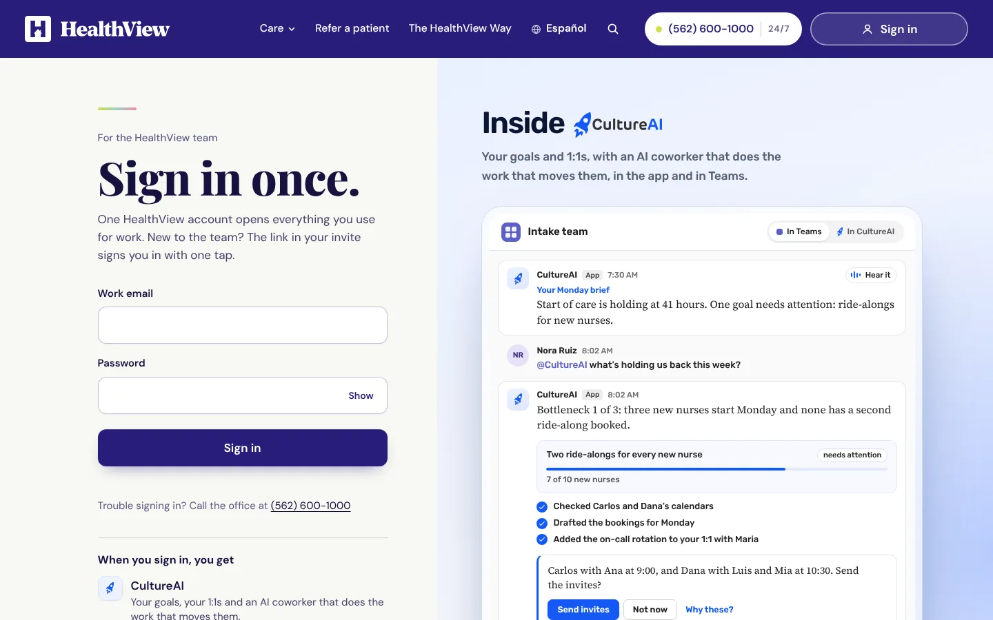 hvhh.ai's Team sign-in: Sign in once, beside Inside CultureAI