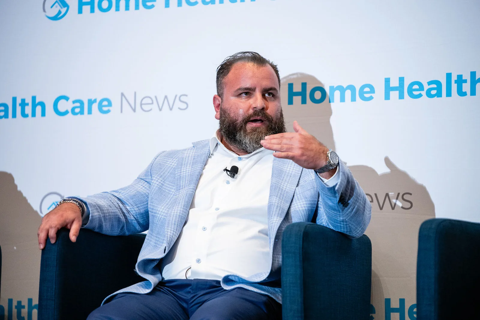 Steven F. Gonzalez speaking on the Home Health Care News FUTURE stage in Dallas